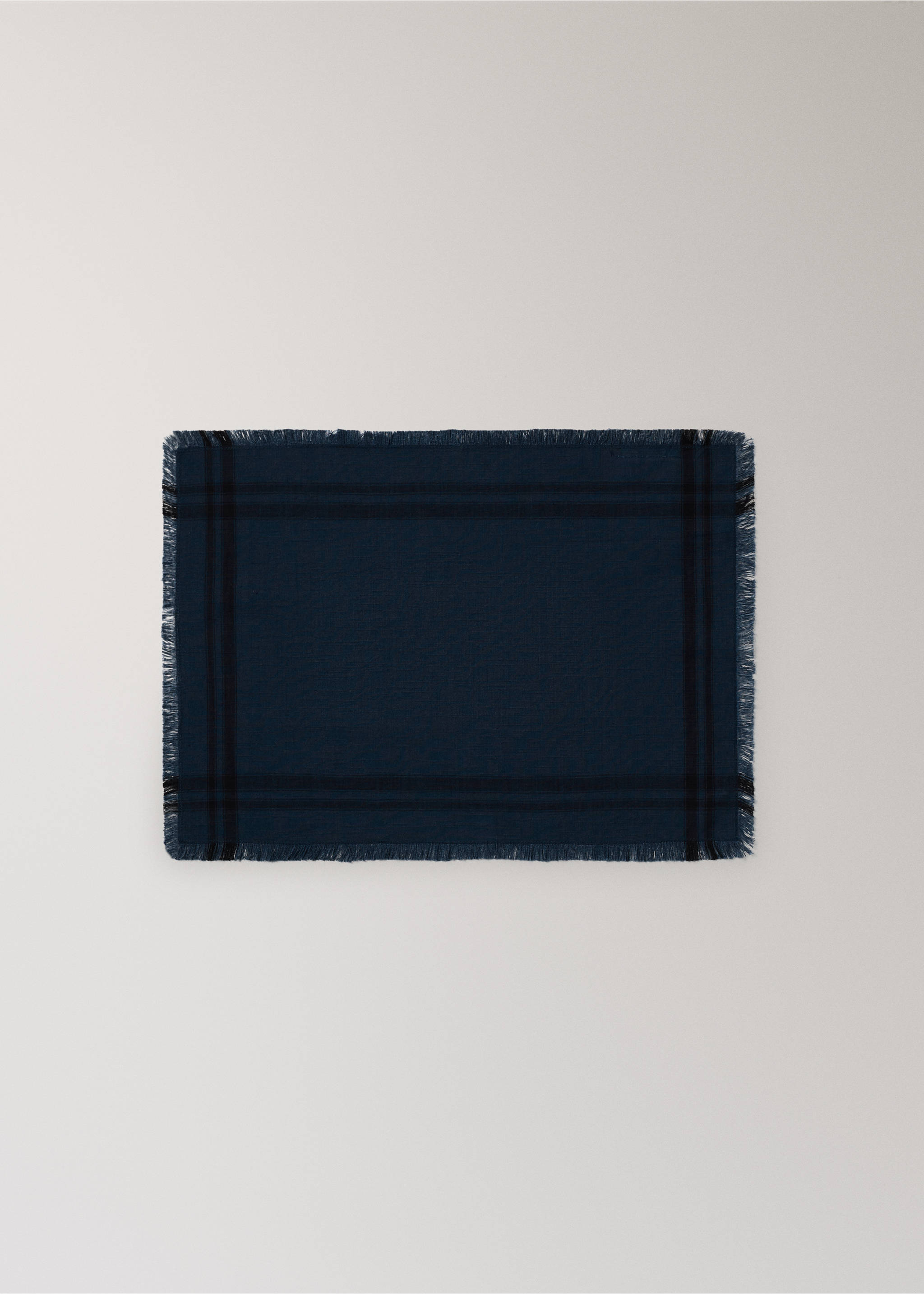 Tischset aus Baumwolle mit Streifenmuster - Artikel ohne Model, Indigoblau. Ref: 37012573-00.