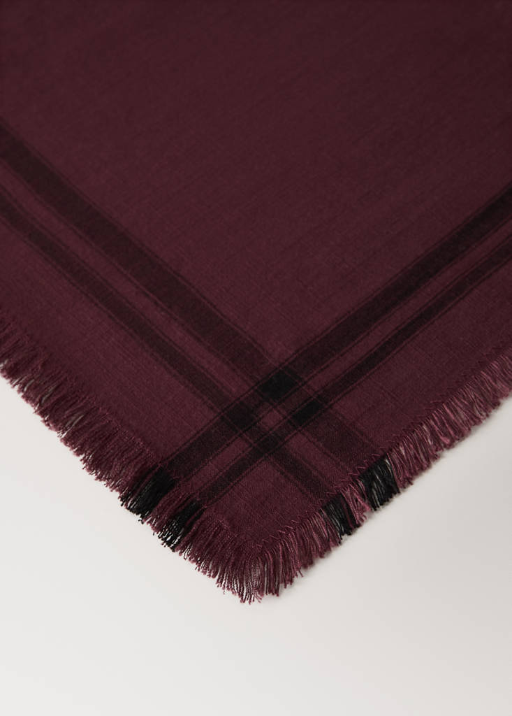 Single striped cotton placemat — Wine