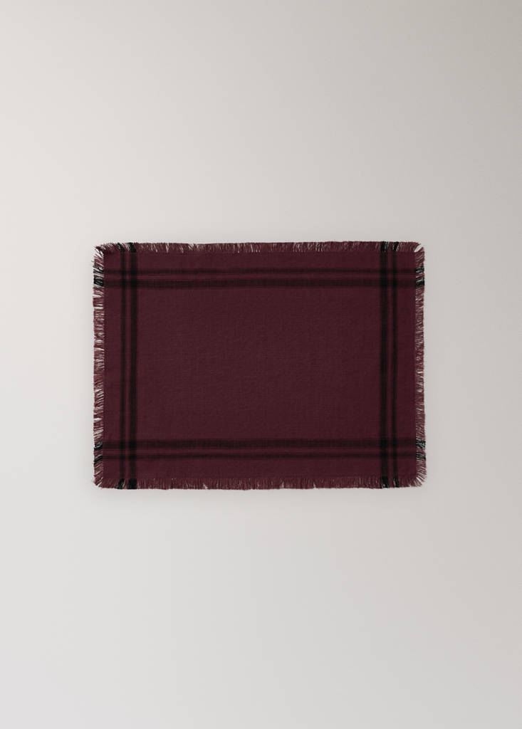 Single striped cotton placemat — Wine