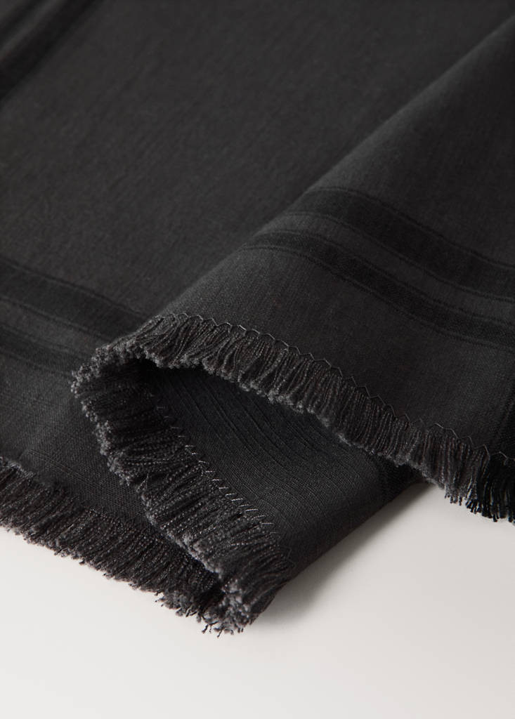 Single striped cotton placemat — Grey