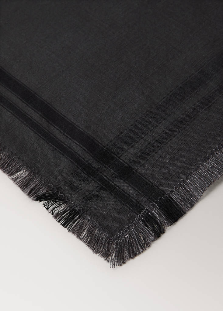 Single striped cotton placemat — Grey
