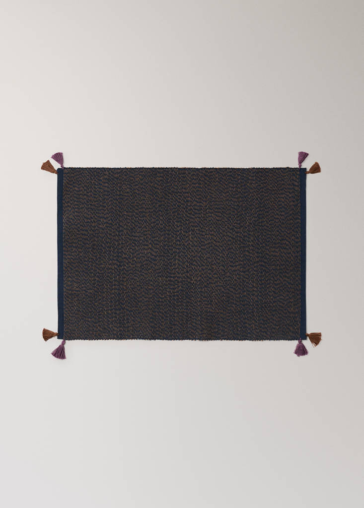 Melange pom pom placemat — Blue