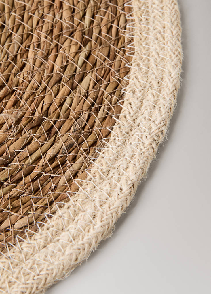 Natural fibre round tablecloth — Ecru