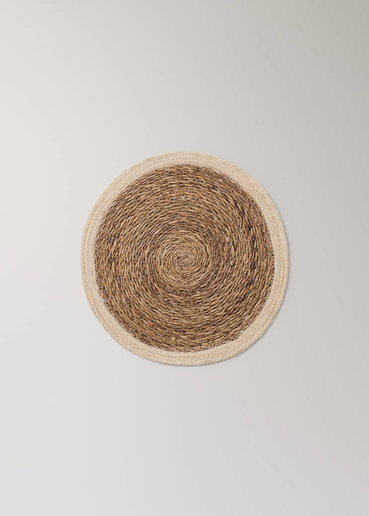 Natural fibre round tablecloth — Ecru