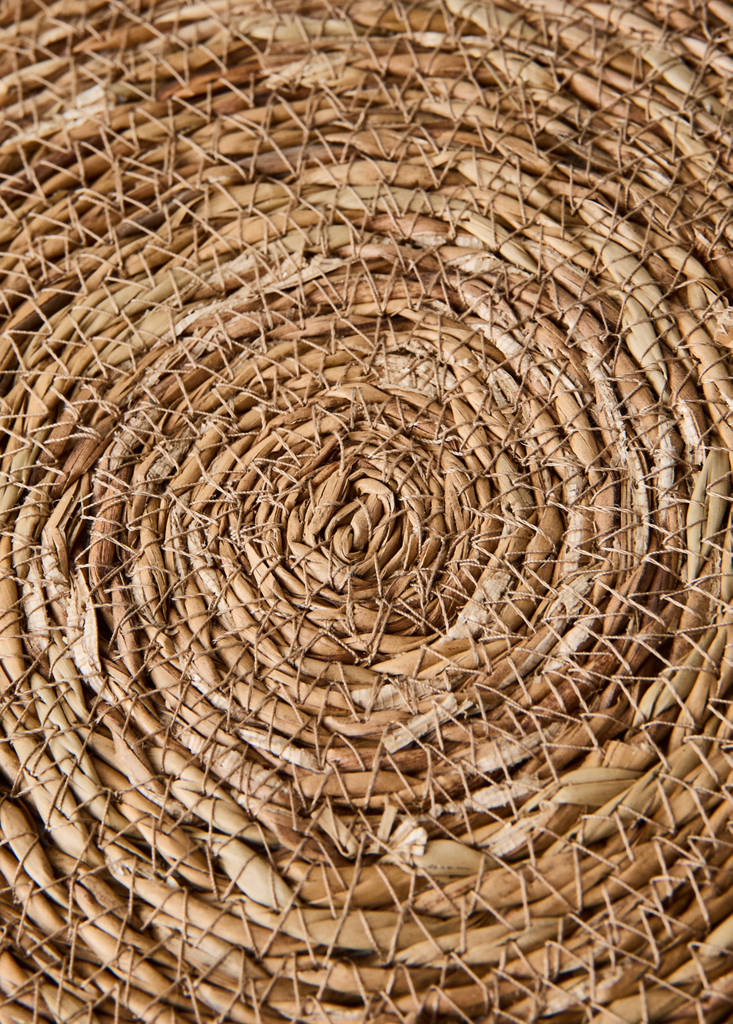 Natural fibre round tablecloth — Black