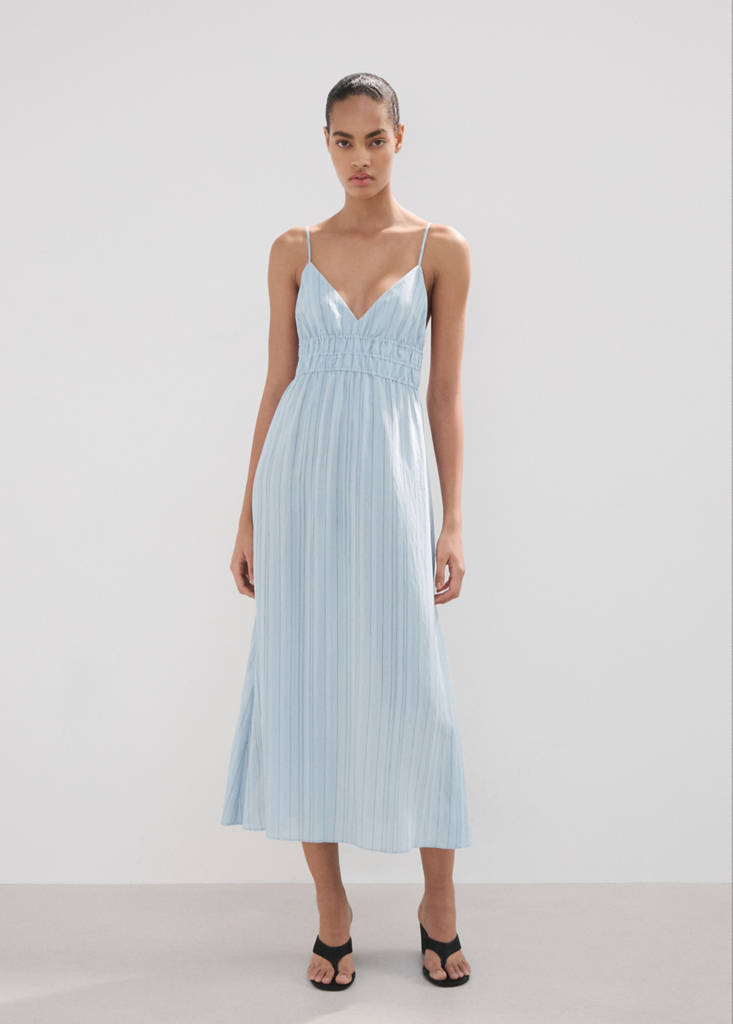 Vestito Increspato Righe
