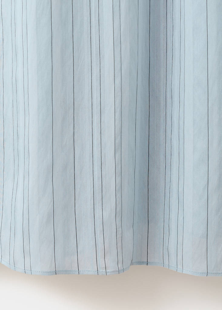 Striped gathered dress — Sky Blue