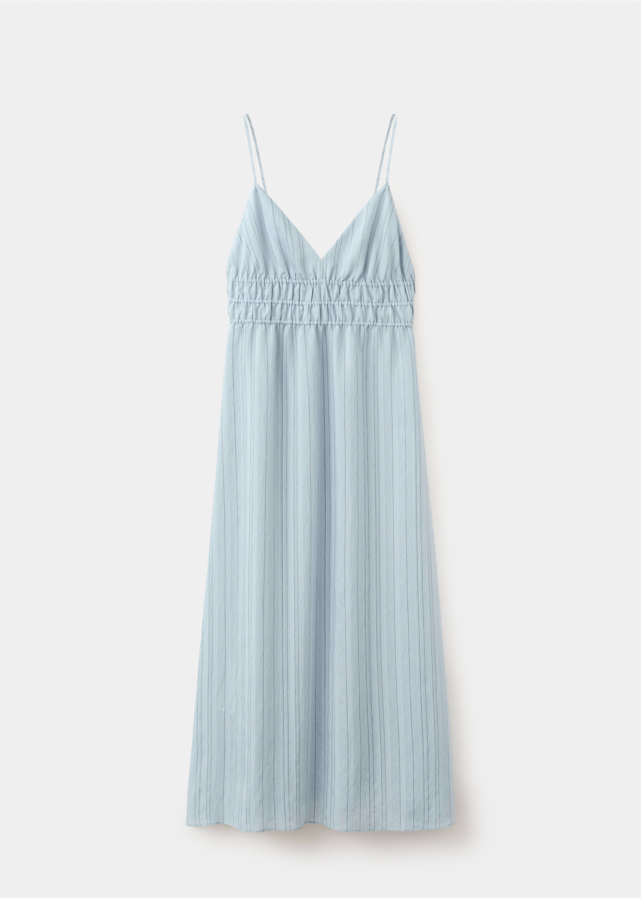 Striped strap dress - Article without model, Sky Blue. Ref: 37012893-00.
