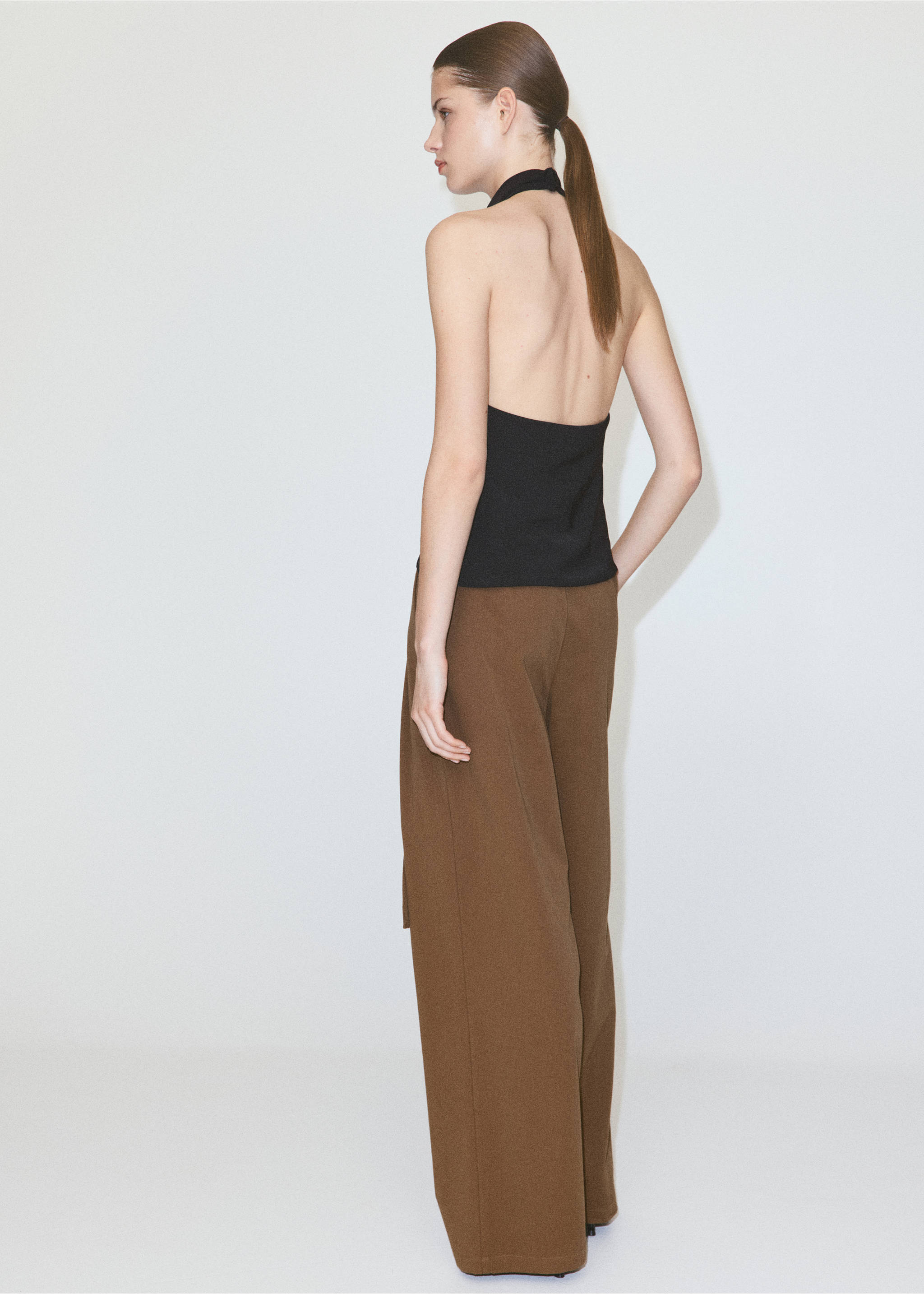 Draped halter top - Reverse of the article, Black. Ref: 37012894-00.