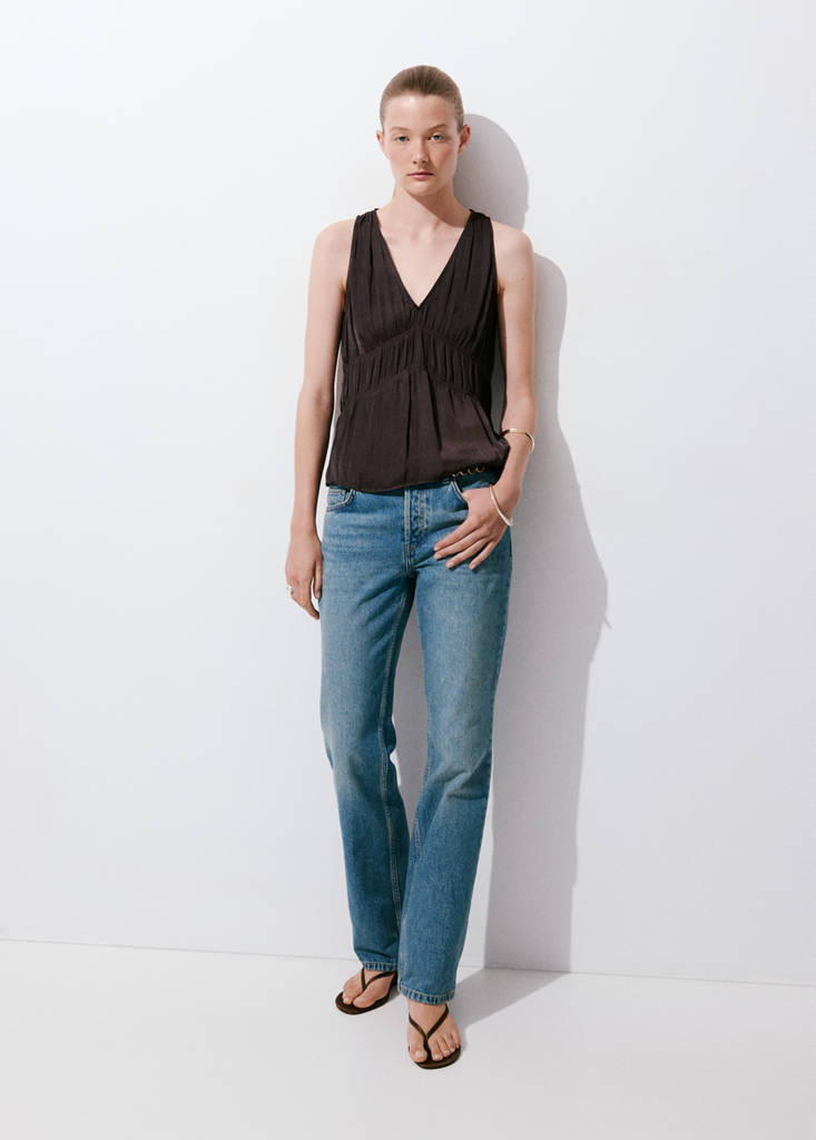 Top Collo A V Increspatura