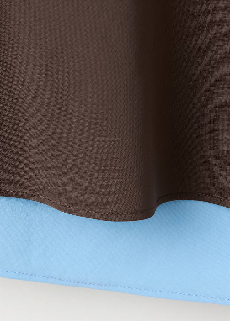 Overlay dress with ties — Brown