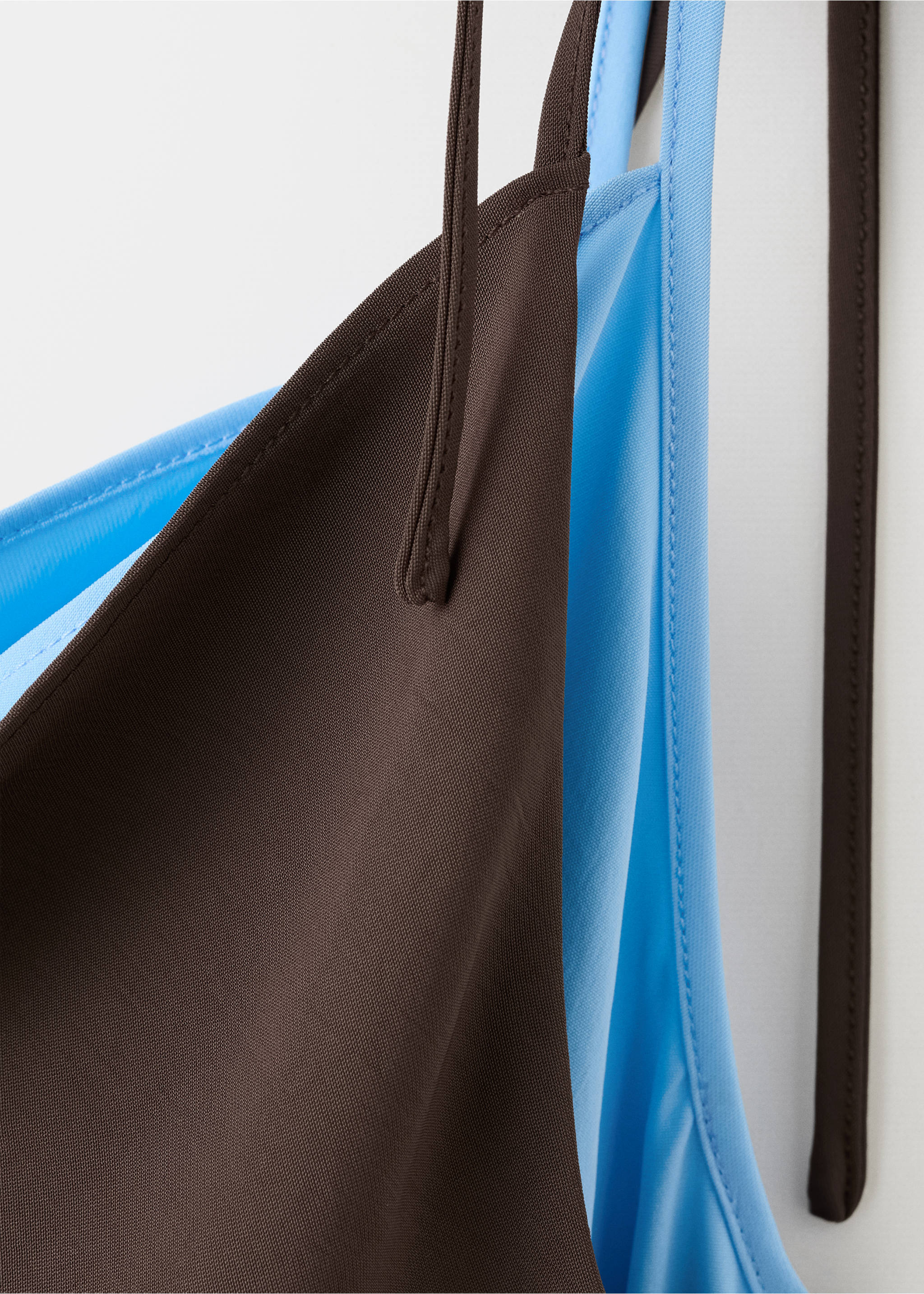Overlay dress with ties - Details of the article 0, Brown. Ref: 37012896-00.