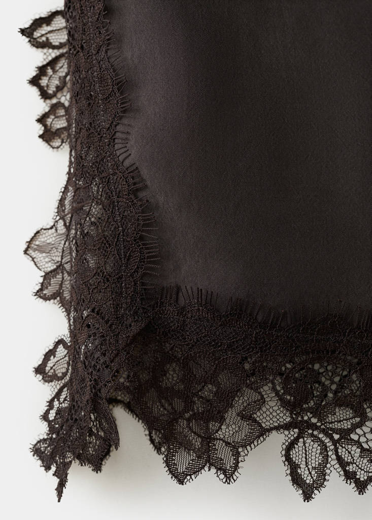 Satin lace top — Brown