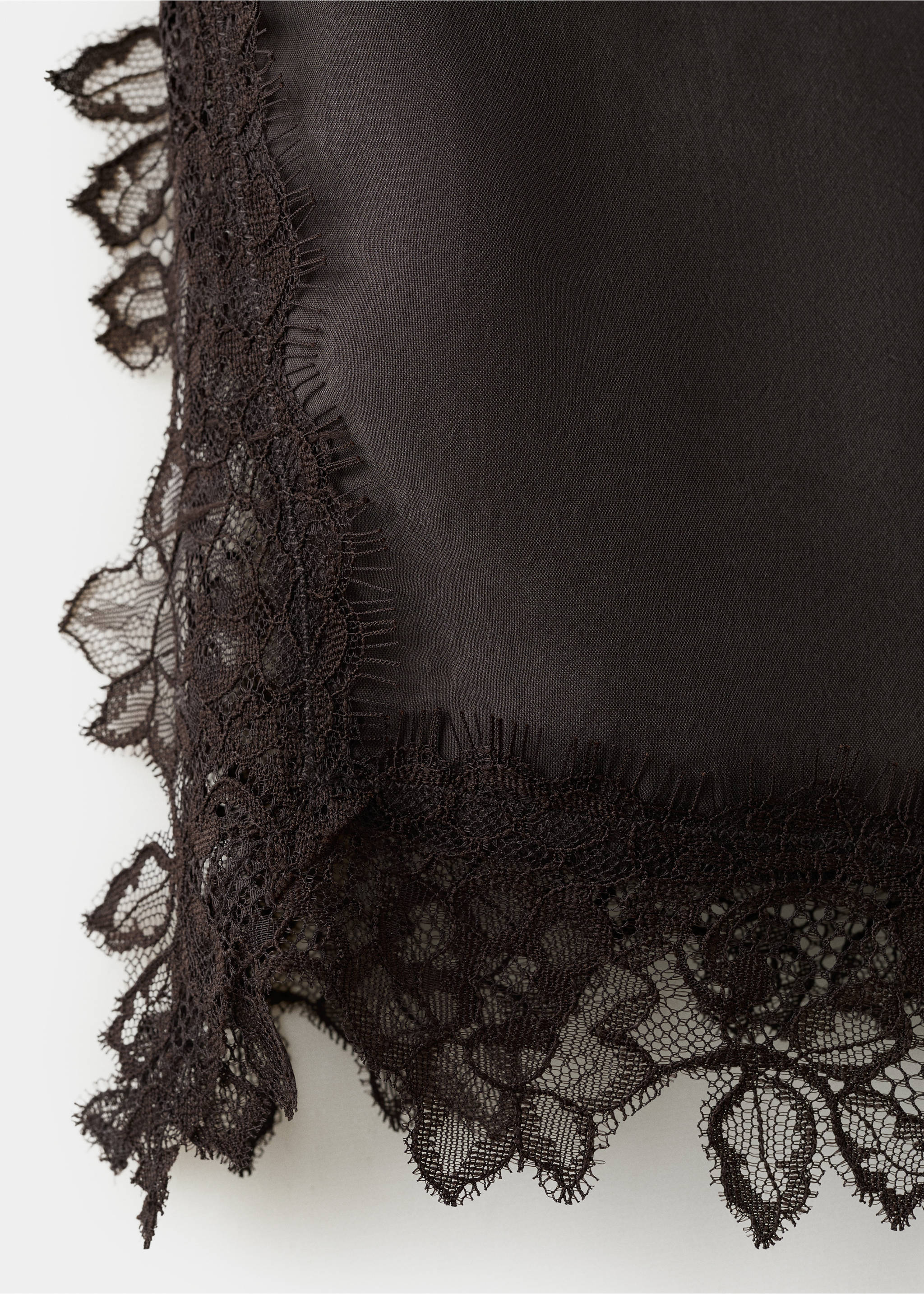 Satin lace top - Details of the article 8, Brown. Ref: 37012897-00.