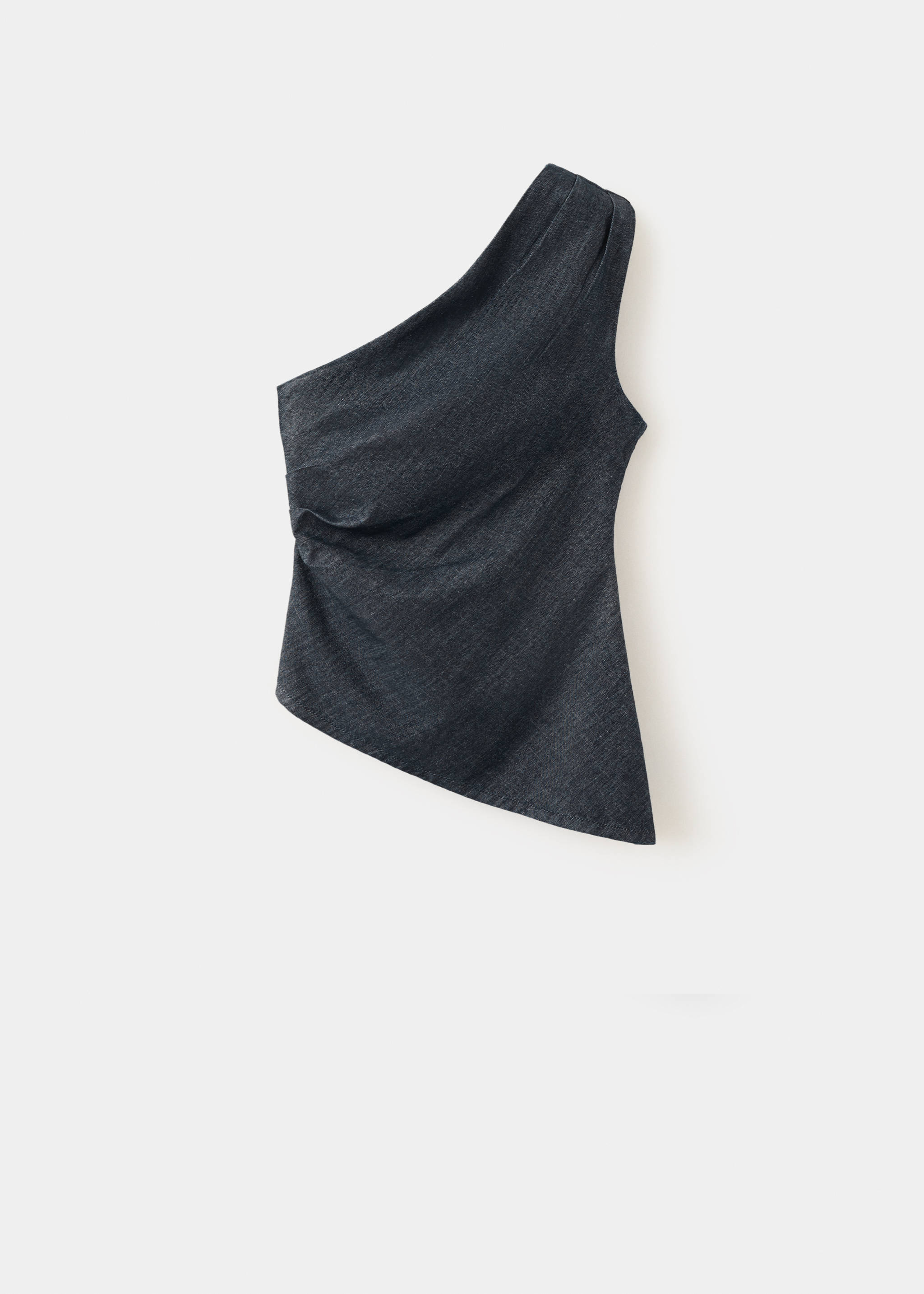 Asymmetric 100% cotton denim top - Article without model