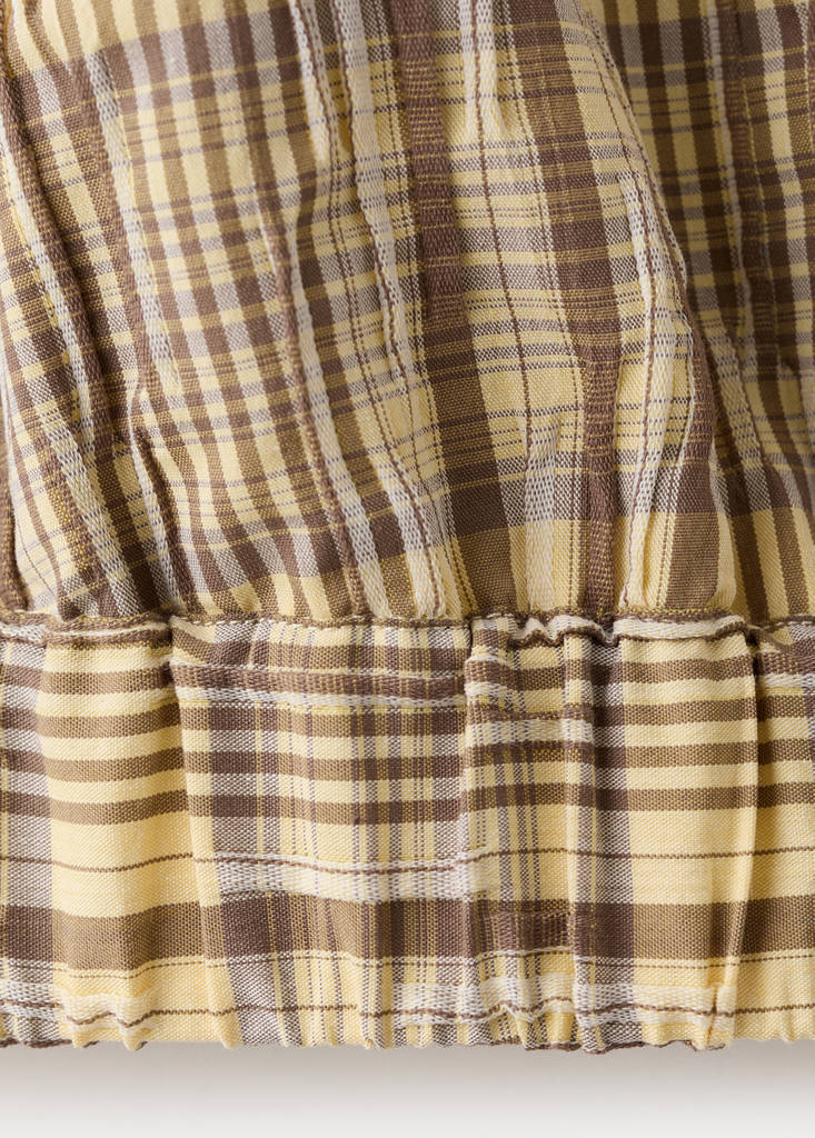 Halter neck check top — Brown