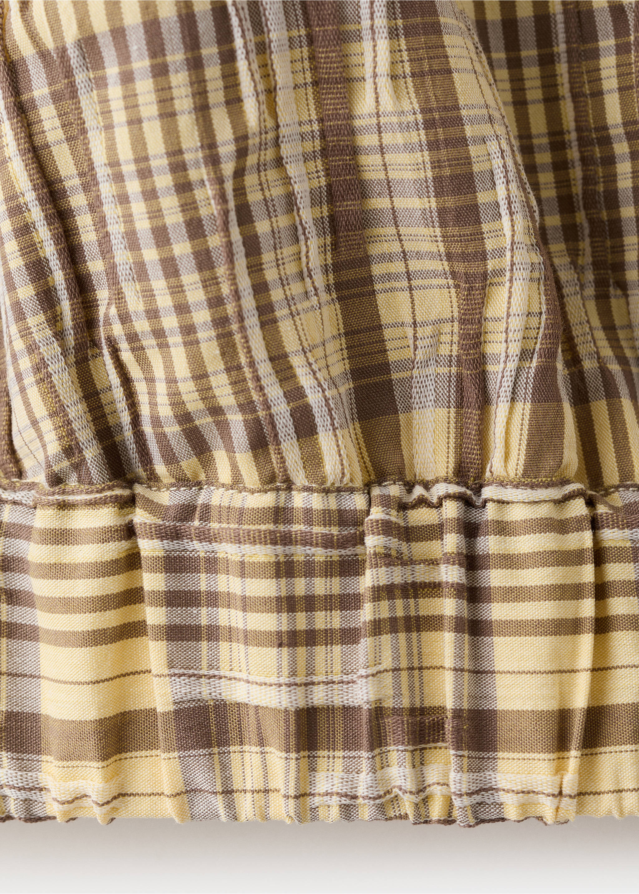 Halter neck check top - Details of the article 0, Brown. Ref: 37012899-00.