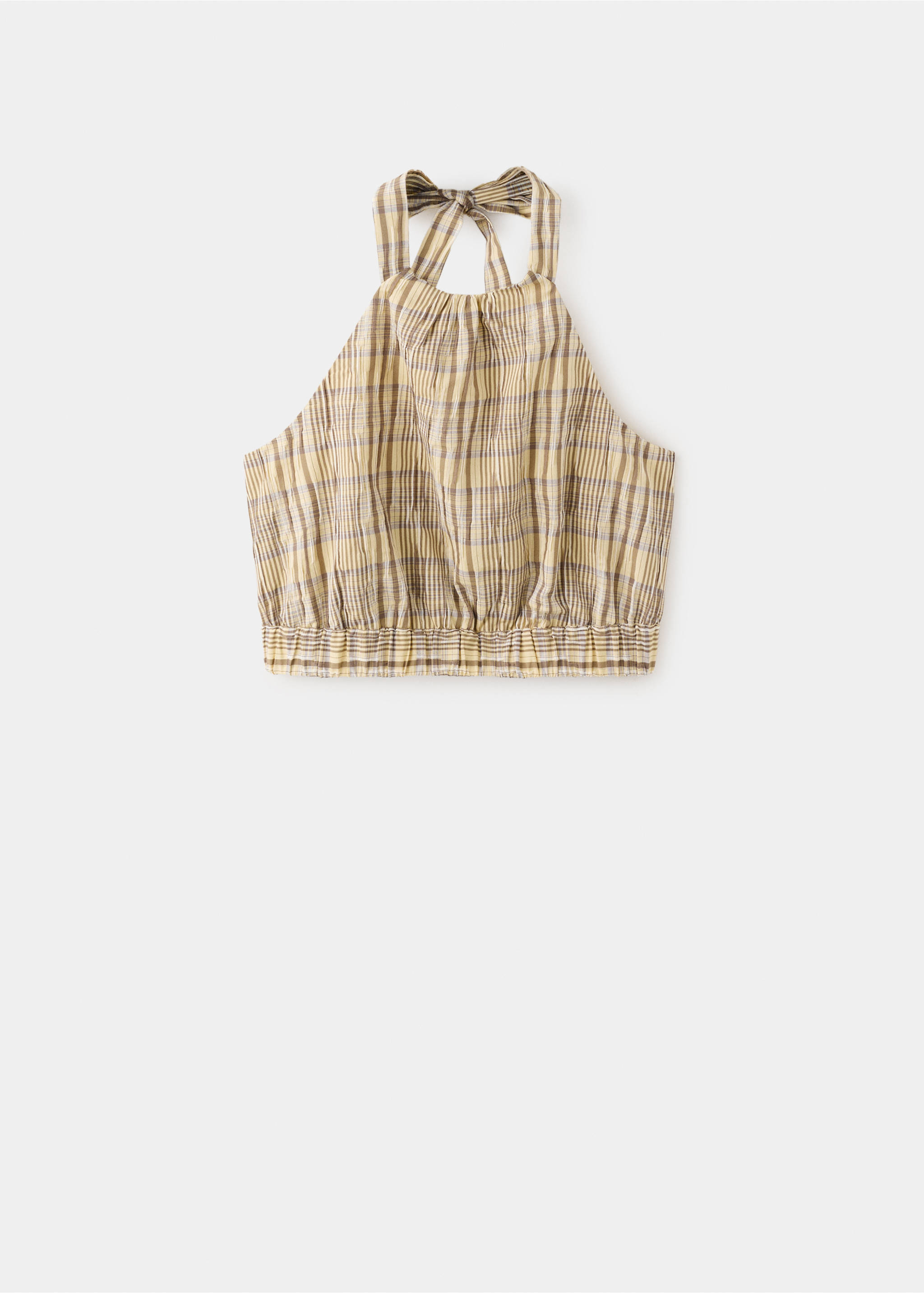 Halter neck check top - Article without model, Brown. Ref: 37012899-00.