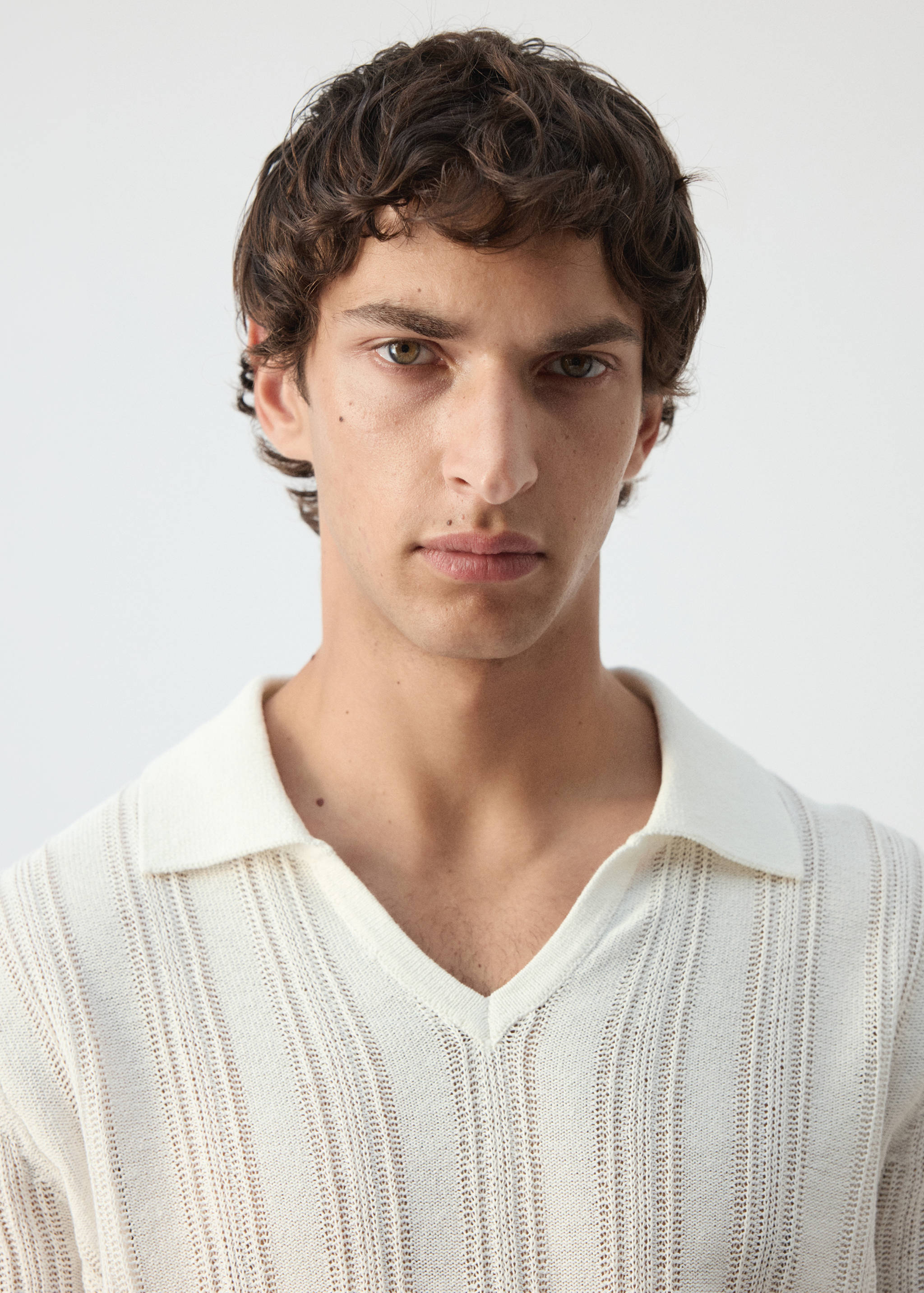 Regular-fit knitted polo sweater - Details of the article 1