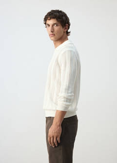 Open-knit cotton blend sweater — Off White 5