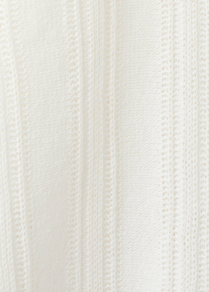 Open-knit cotton blend sweater — Off White