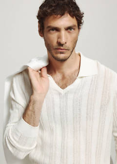 Open-knit cotton blend sweater — Off White 15