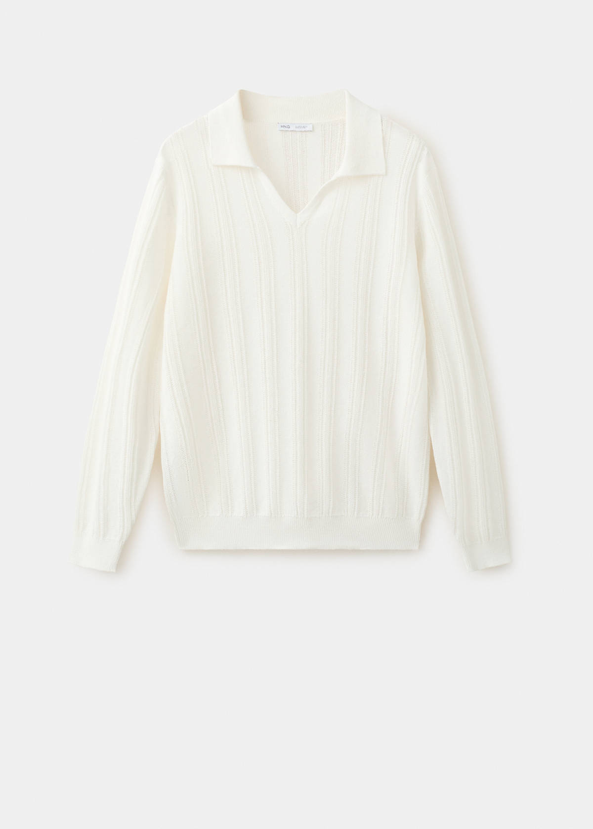 Open-knit cotton blend sweater — Off White