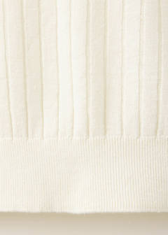 Ribbed linen lyocell blend polo — Off White 8