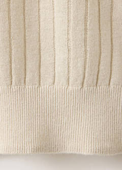Ribbed linen lyocell blend polo — Beige 8