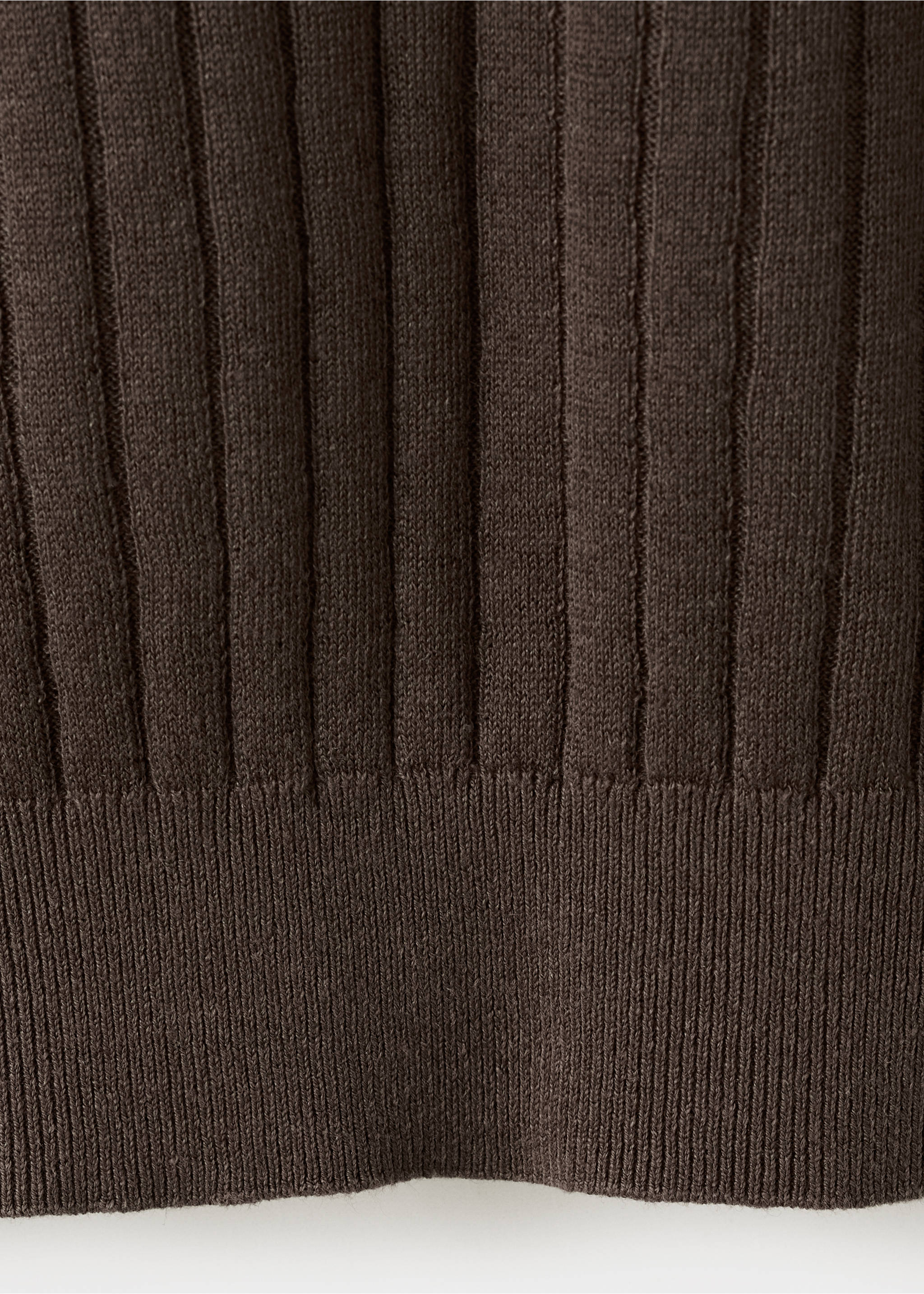 Regular-fit ribbed polo shirt - Details of the article 0, Brown. Ref: 37012902-00.