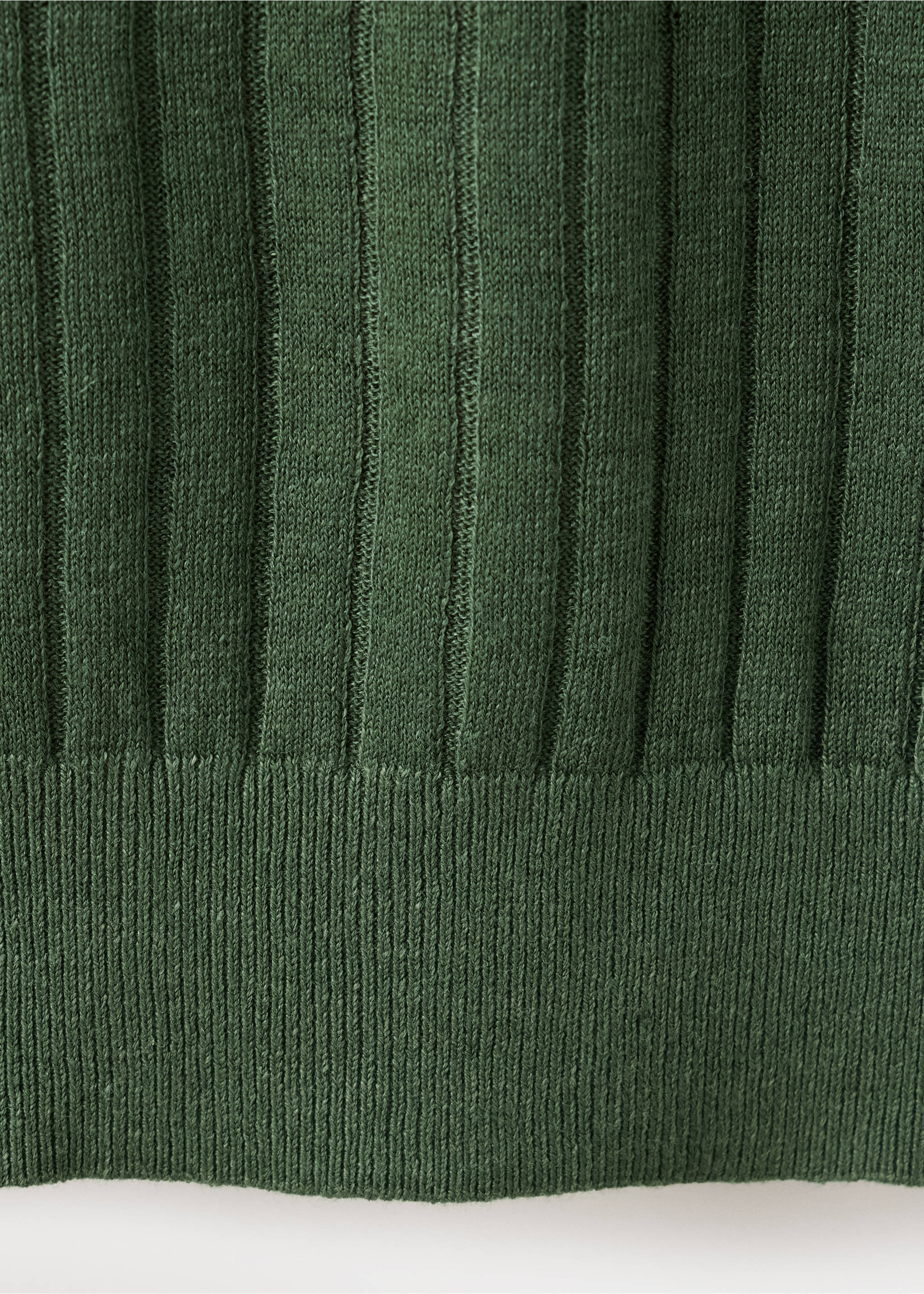 Regular-fit ribbed polo shirt - Details of the article 0, Forest Green. Ref: 37012902-00.