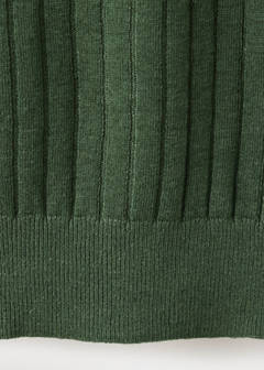 Ribbed linen lyocell blend polo — Forest Green 8