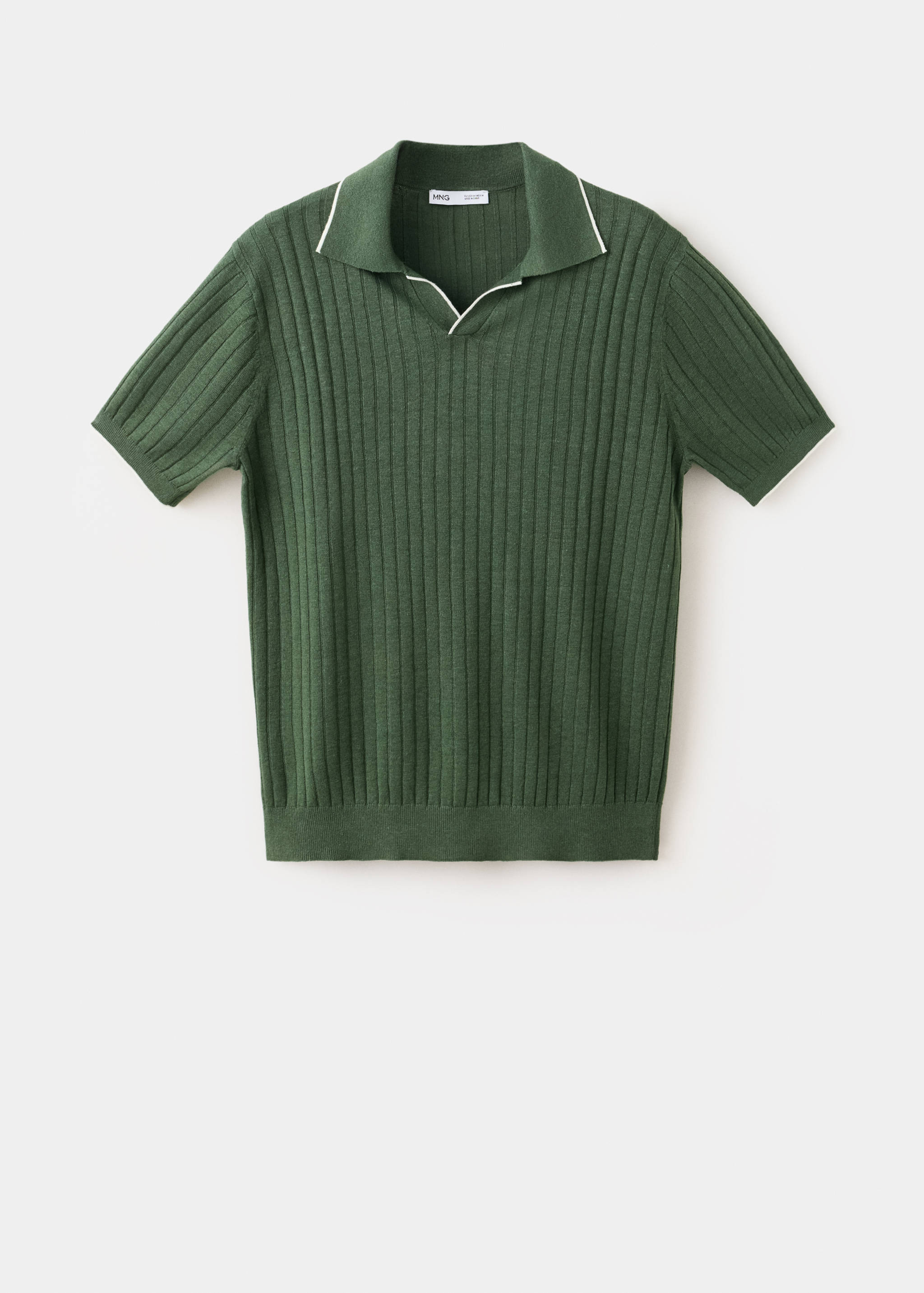 Regular-fit ribbed polo shirt - Article without model