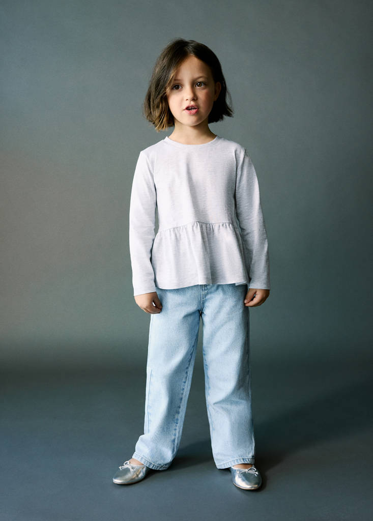 Straight jeans with star strass — Light Blue