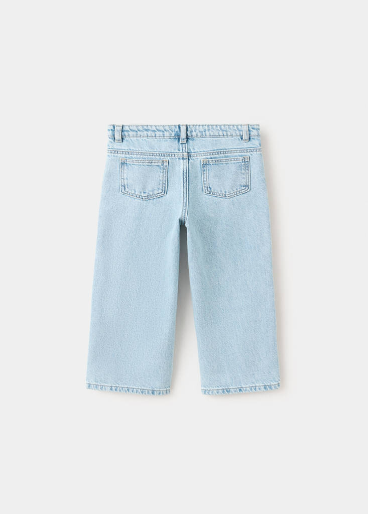 Straight jeans with star strass — Light Blue
