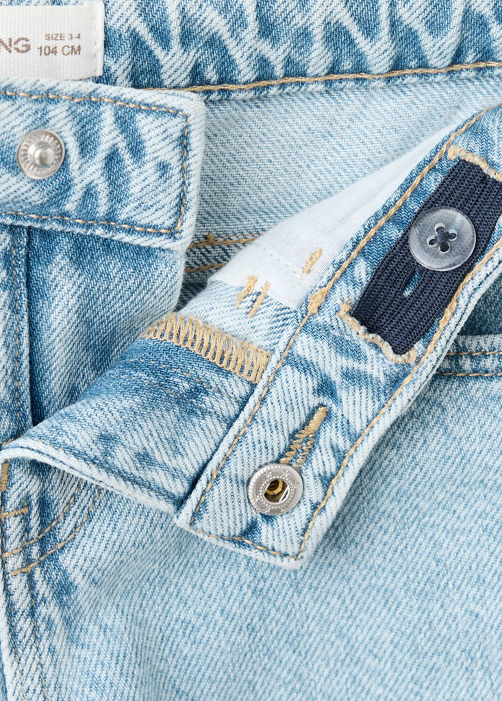 Straight jeans with star strass — Light Blue
