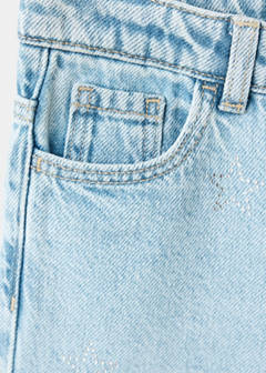 Straight jeans with star strass — Light Blue 6