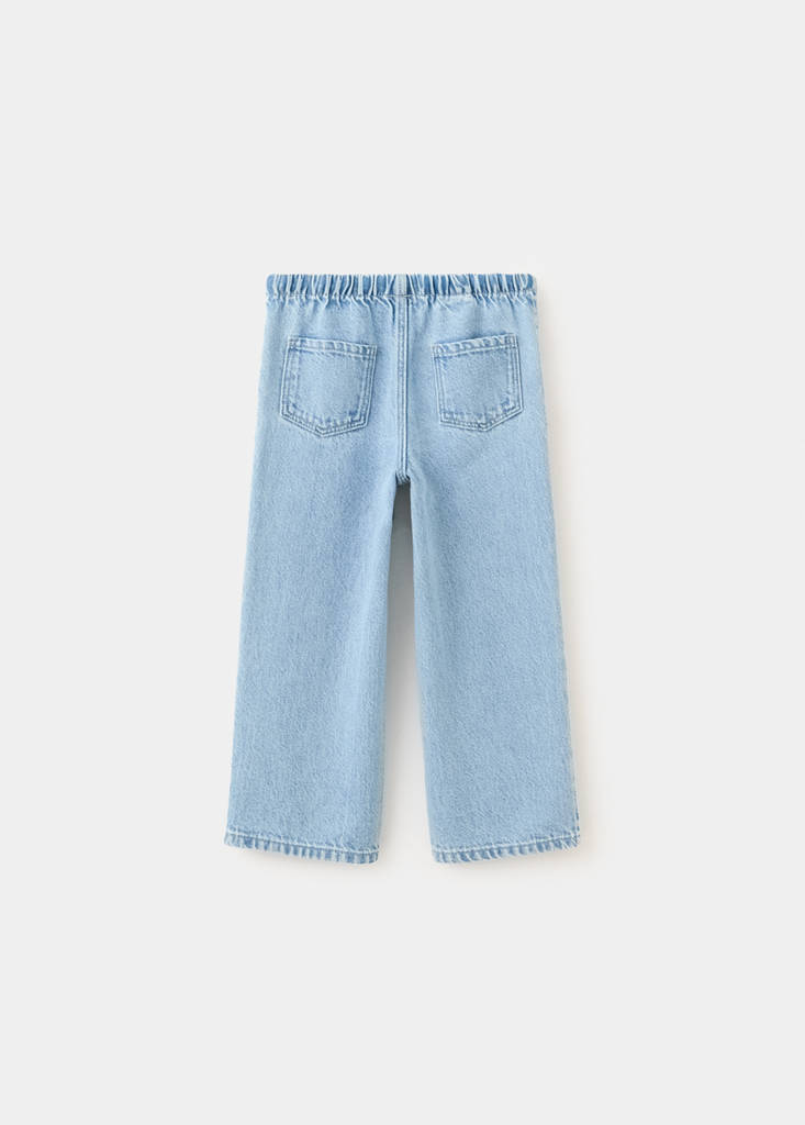 Straight-leg jeans with elasticated waistband — Medium Blue
