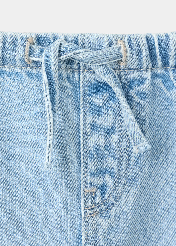 Straight-leg jeans with elasticated waistband — Medium Blue