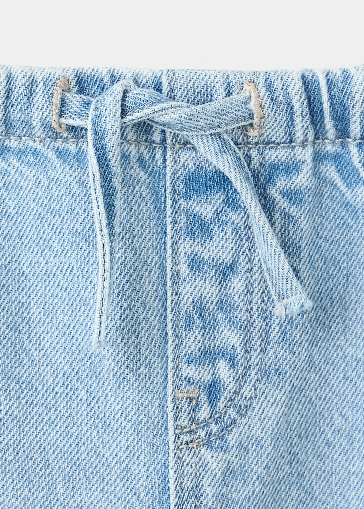 Straight-leg jeans with elasticated waistband — Medium Blue