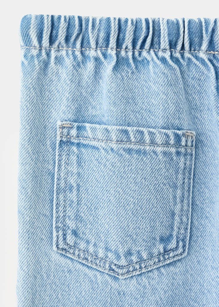 Straight-leg jeans with elasticated waistband — Medium Blue