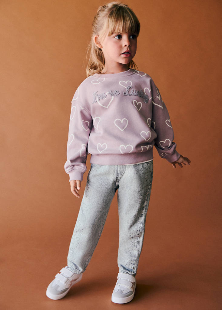 Paperbag jeans with rhinestones — Denim Grey