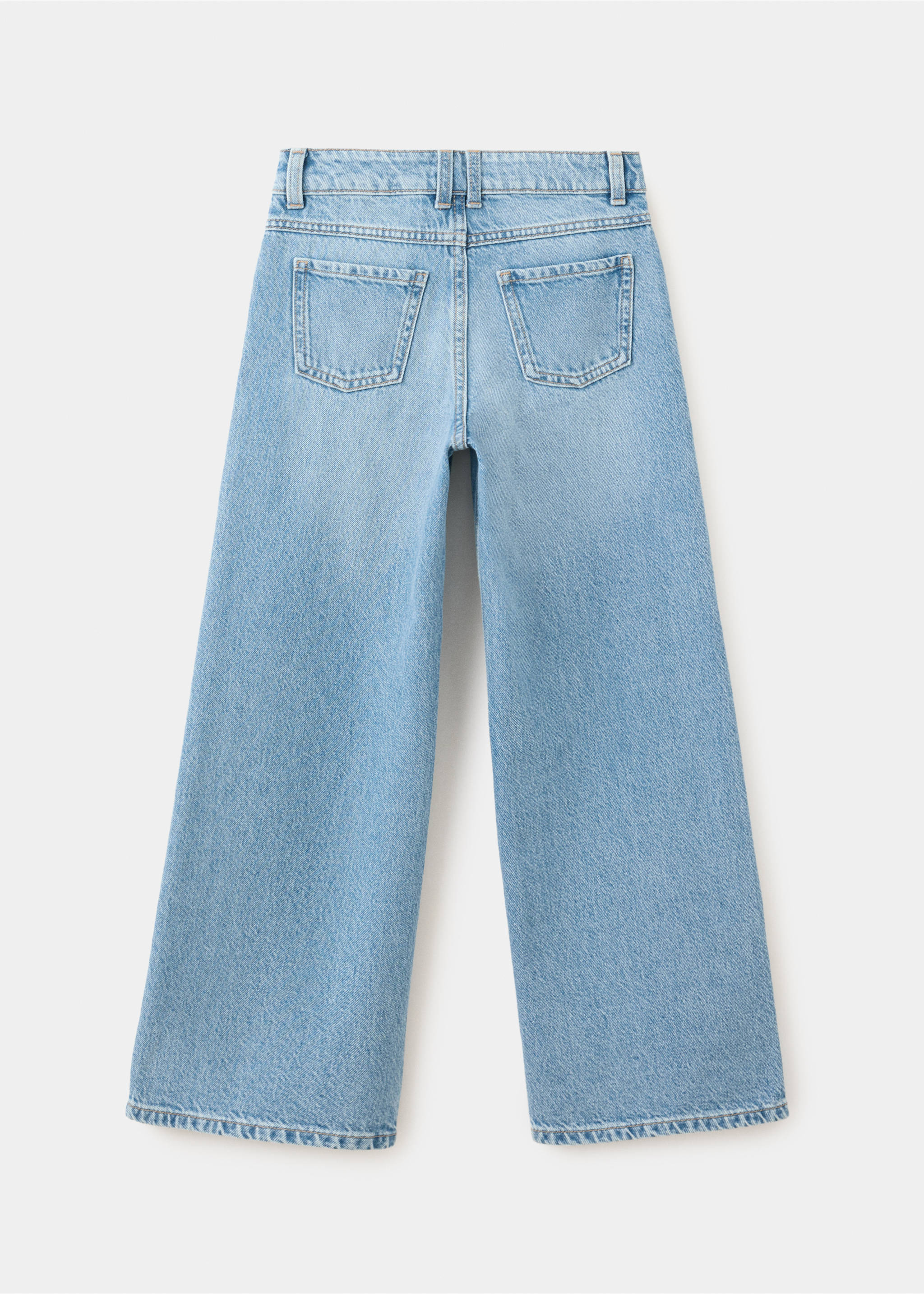 Wide leg mid-rise jeans - Reverse of the article, Medium Blue. Ref: 37012907-00.
