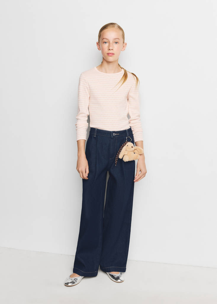 Wide leg pleated jeans — Open Blue