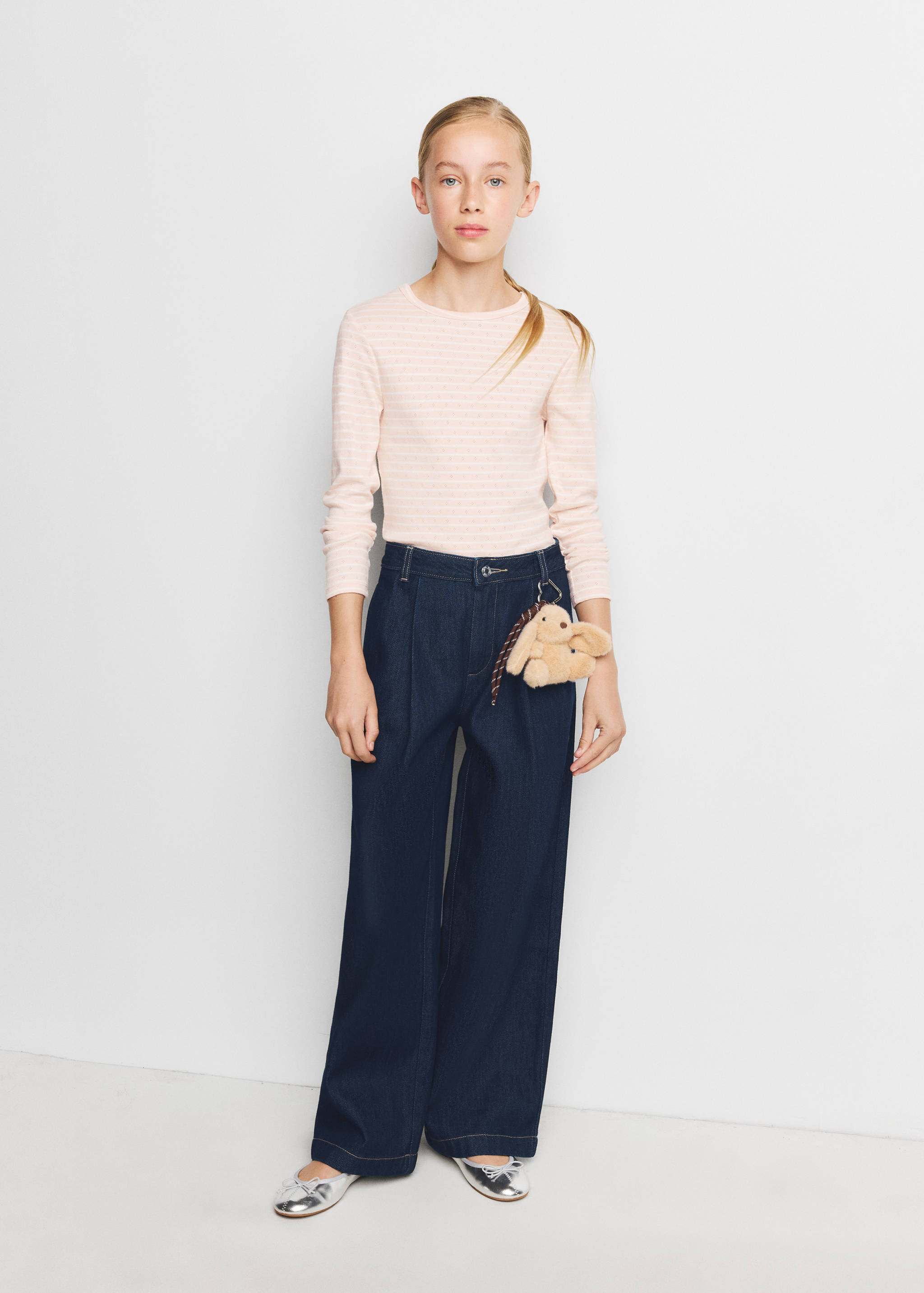 Jeans wide leg pinzas - Plano general