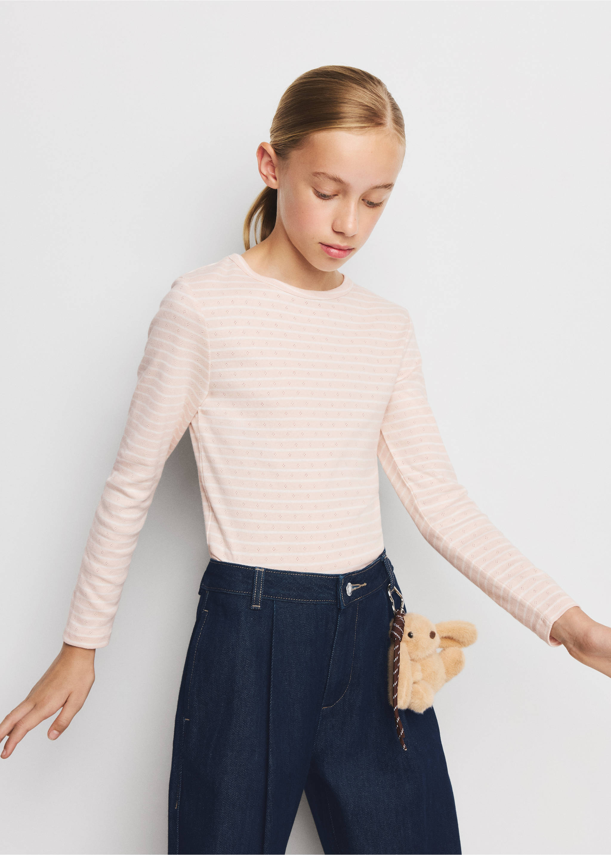 Wide leg pleated jeans - Medium plane, Open Blue. Ref: 37012908-00.