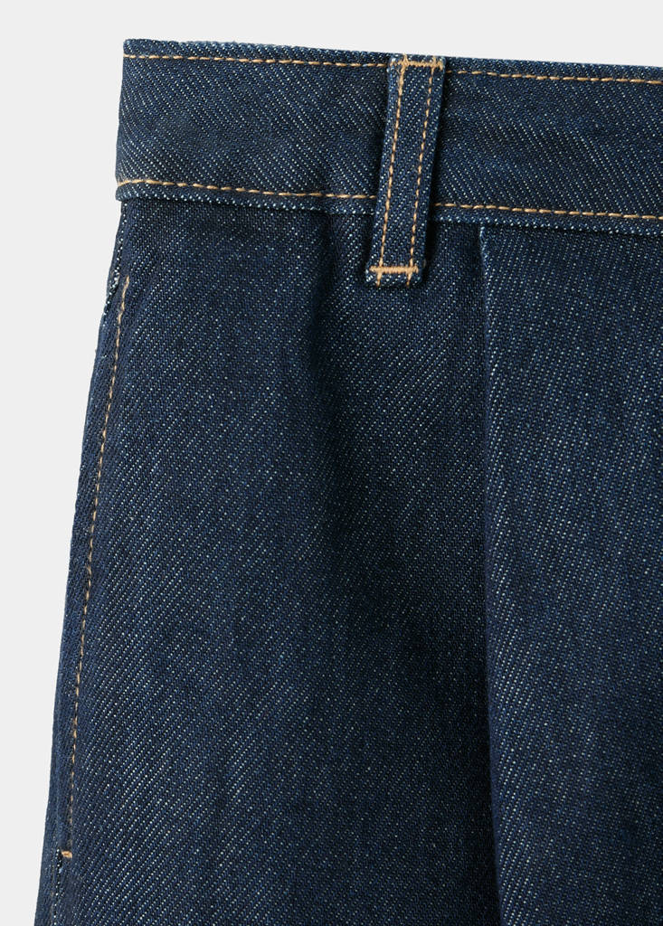 Wide leg pleated jeans — Open Blue