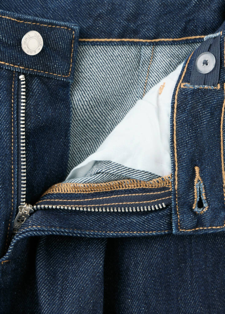 Wide leg pleated jeans — Open Blue