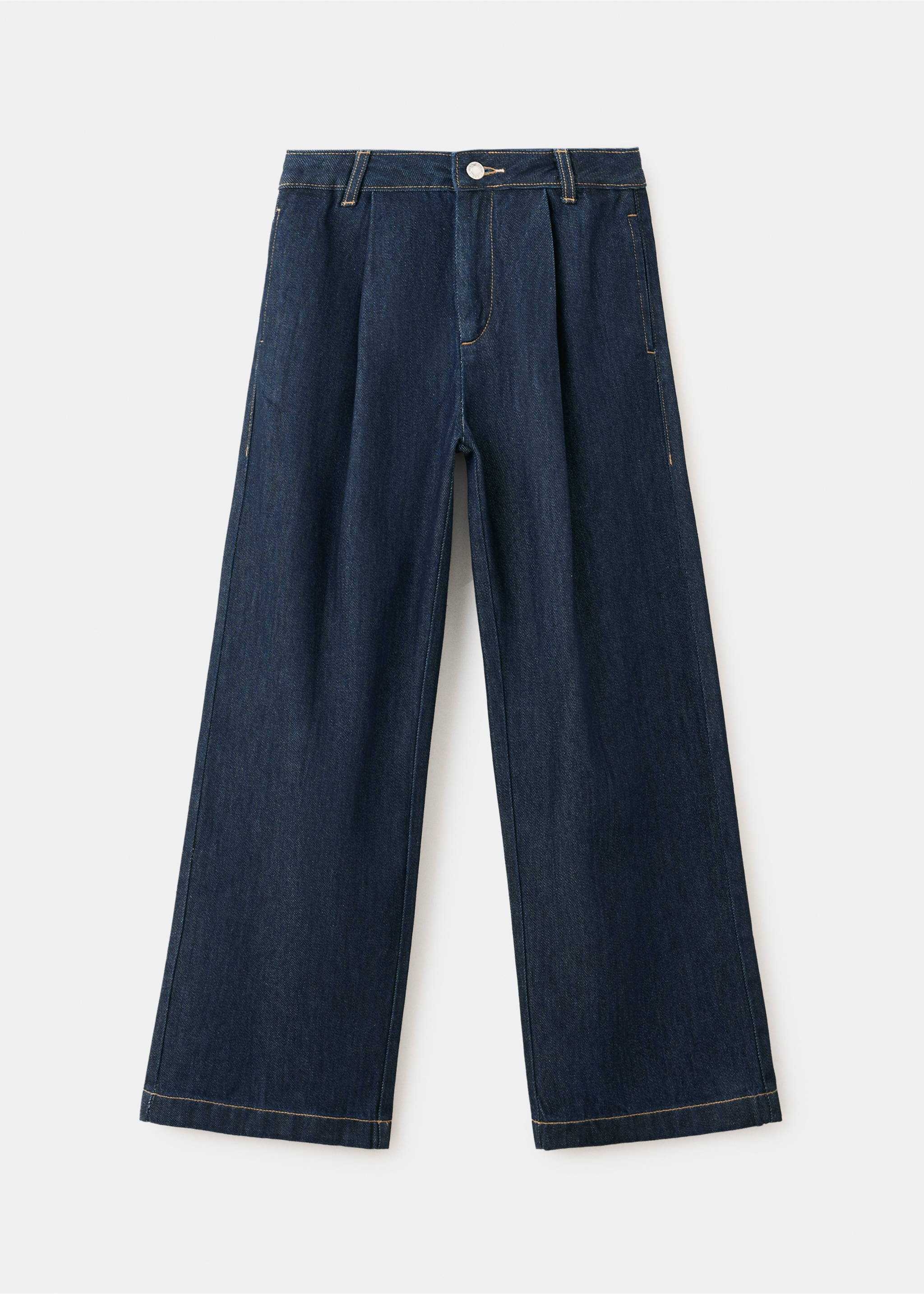 Straight pleated jeans - Article without model, Open Blue. Ref: 37012908-00.
