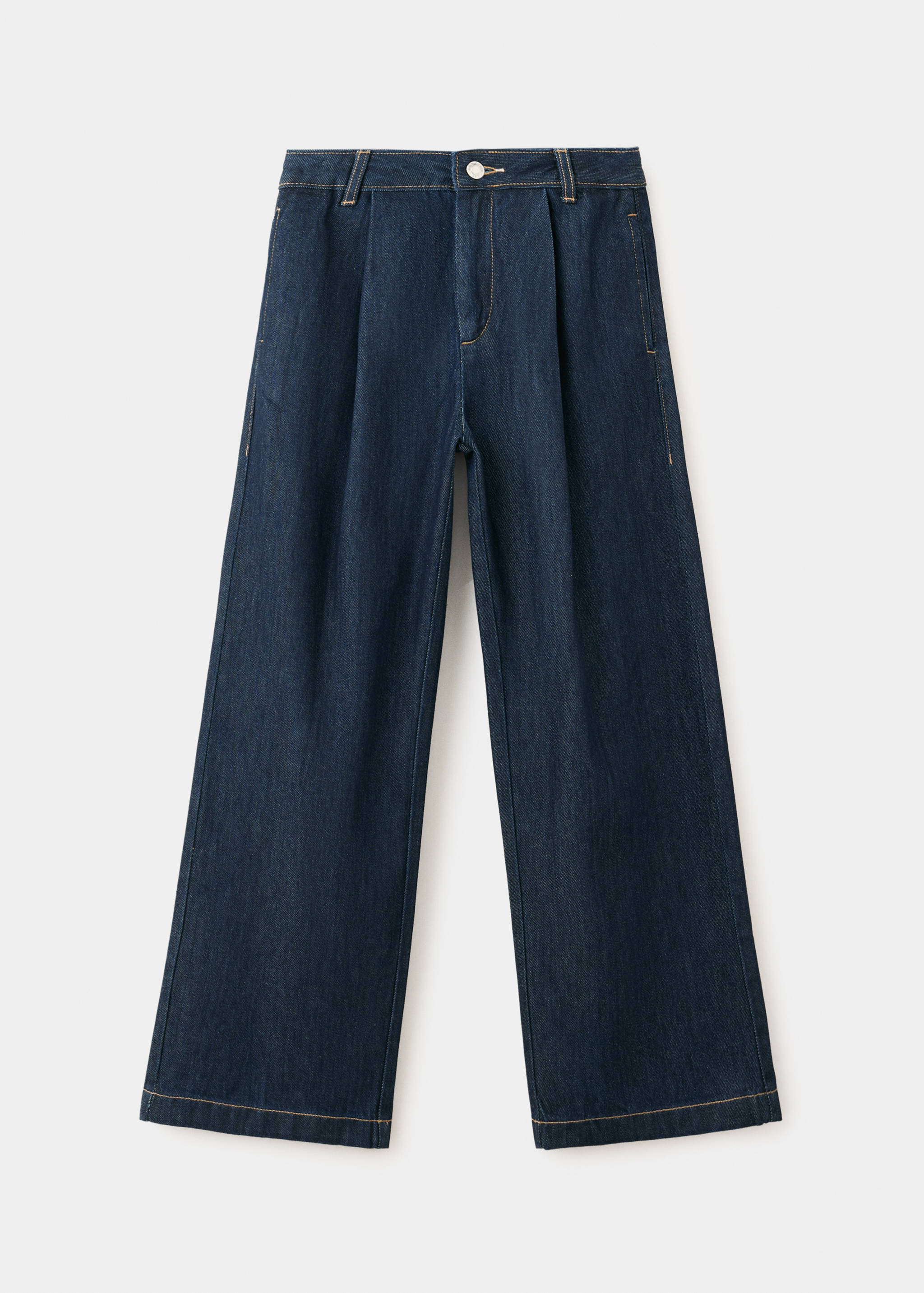 Straight pleated jeans - Article without model